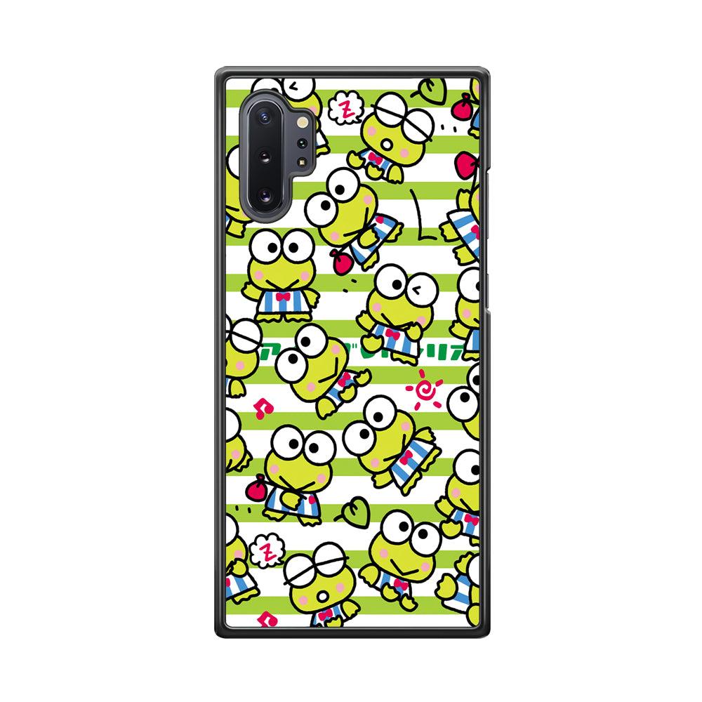 Keroppi Want to Vacation Samsung Galaxy Note 10 Plus Case-Rubber Black (2D Case)-Oxvistore
