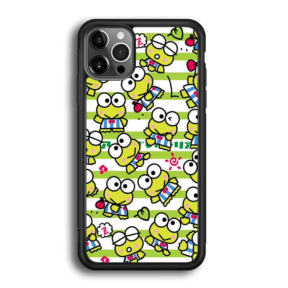 Keroppi Want to Vacation iPhone 12 Pro Case-Rubber White (2D Case)-Oxvistore