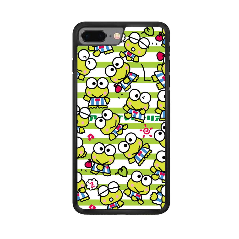 Keroppi Want to Vacation iPhone 8 Plus Case-Rubber White (2D Case)-Oxvistore