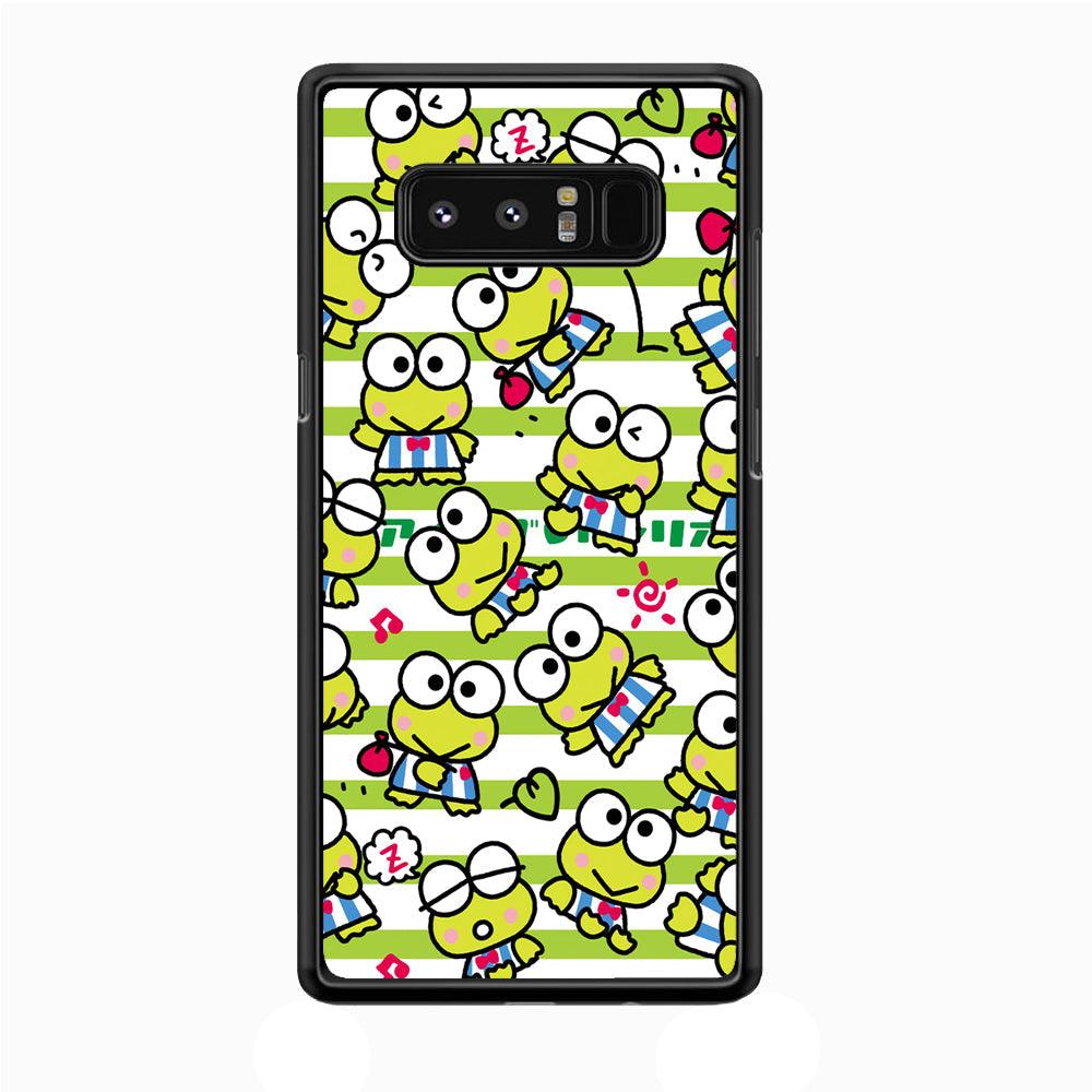 Keroppi Want to Vacation Samsung Galaxy Note 8 Case-Rubber Black (2D Case)-Oxvistore