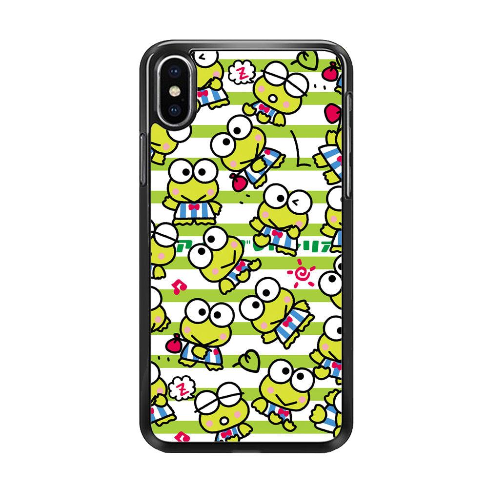 Keroppi Want to Vacation iPhone XS MAX Case-Rubber Black (2D Case)-Oxvistore