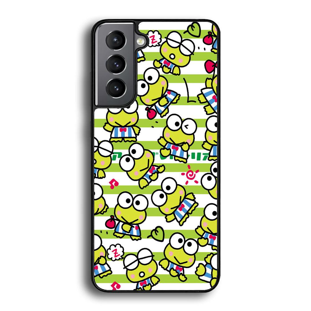 Keroppi Want to Vacation Samsung Galaxy S24 Case-Rubber White (2D Case)-Oxvistore