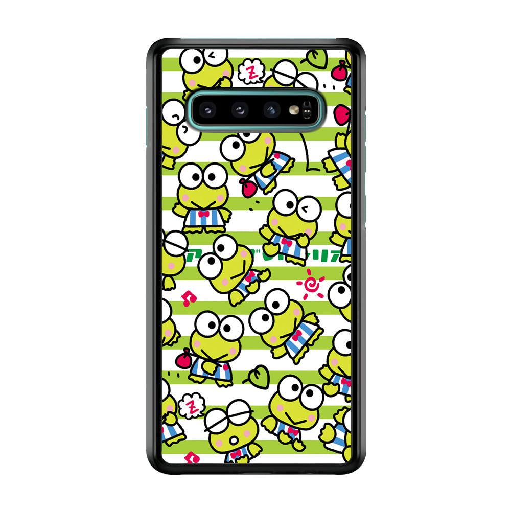 Keroppi Want to Vacation Samsung Galaxy S10 Plus Case-Rubber White (2D Case)-Oxvistore