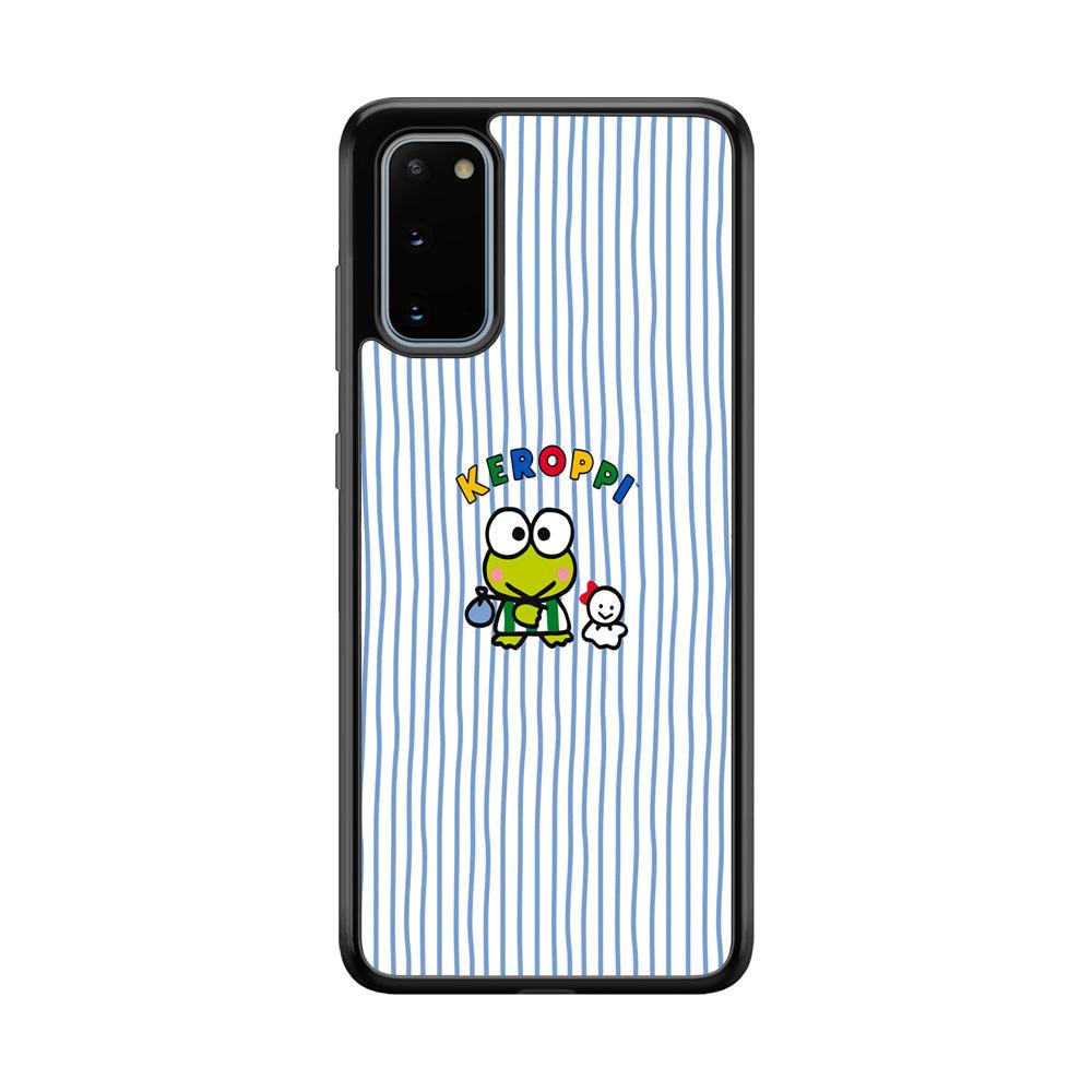 Keroppi Waving Line Wallpaper Samsung Galaxy S20 Case-Rubber Black (2D Case)-Oxvistore