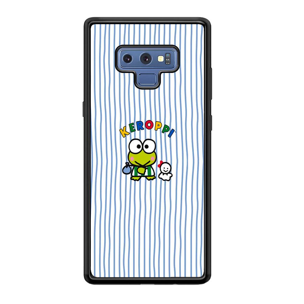 Keroppi Waving Line Wallpaper Samsung Galaxy Note 9 Case-Rubber Black (2D Case)-Oxvistore