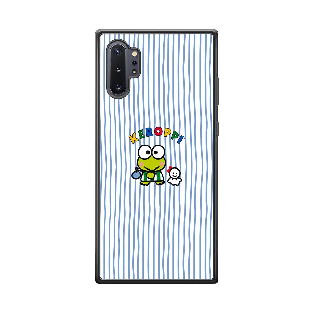 Keroppi Waving Line Wallpaper Samsung Galaxy Note 10 Plus Case-Rubber Black (2D Case)-Oxvistore