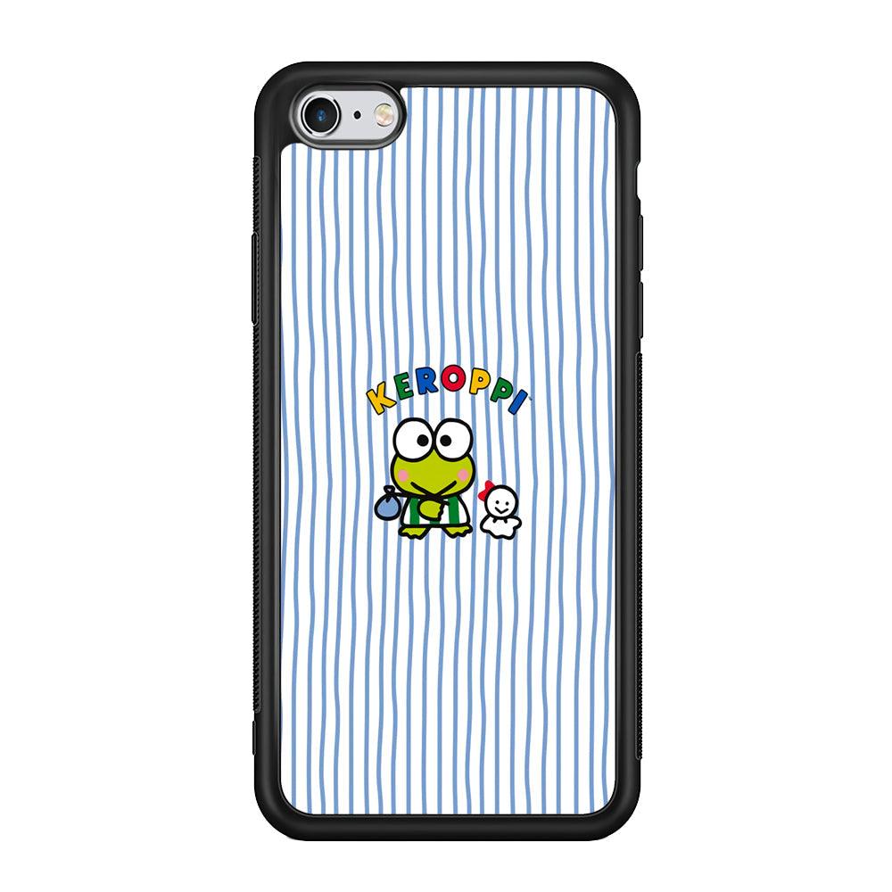Keroppi Waving Line Wallpaper iPhone 6 Plus | 6s Plus Case-Rubber Black (2D Case)-Oxvistore