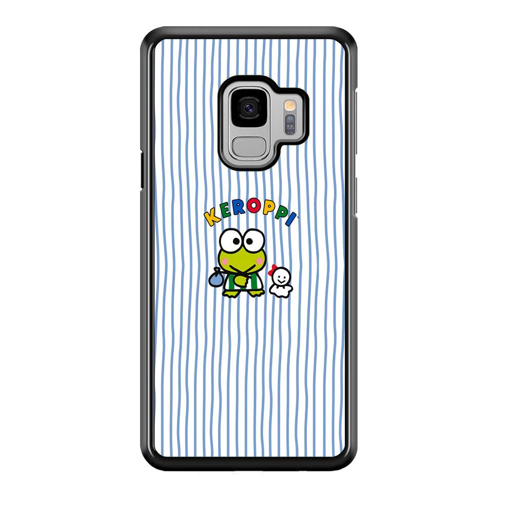 Keroppi Waving Line Wallpaper Samsung Galaxy S9 Case-Rubber Black (2D Case)-Oxvistore