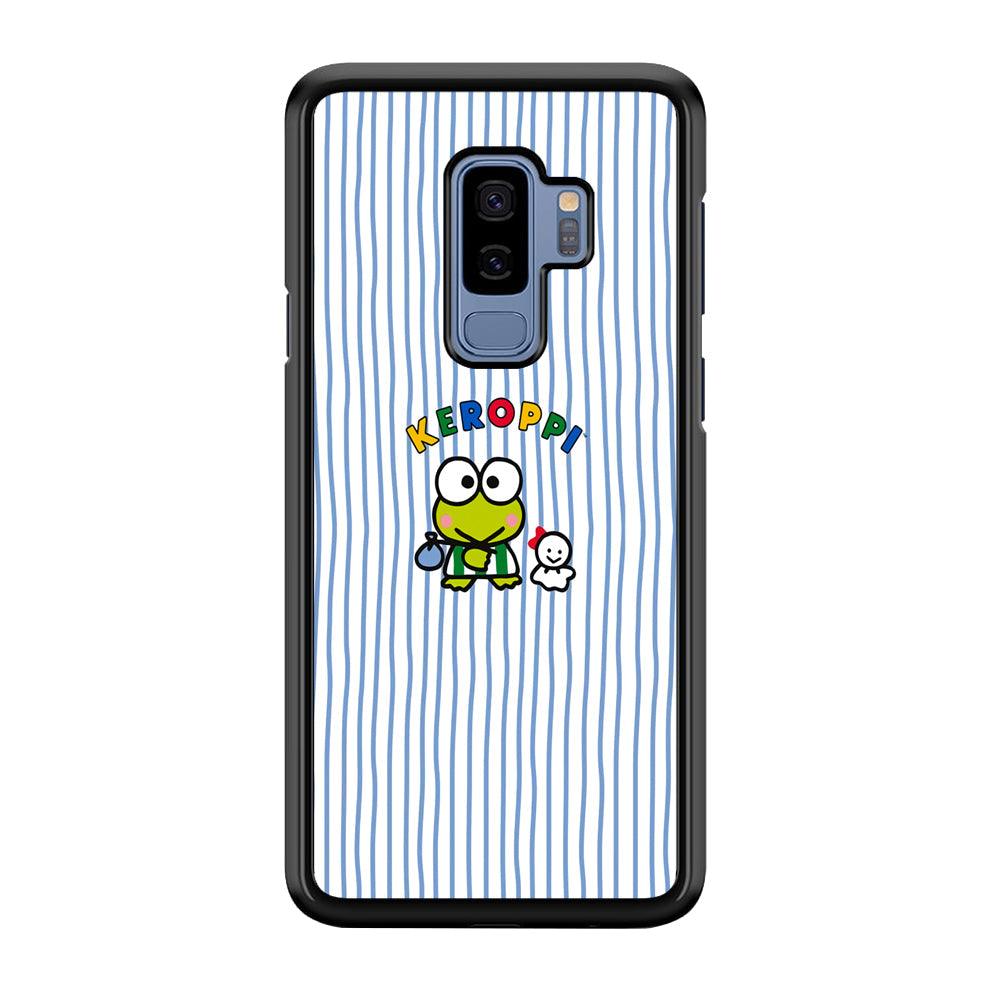 Keroppi Waving Line Wallpaper Samsung Galaxy S9 Plus Case-Rubber Black (2D Case)-Oxvistore