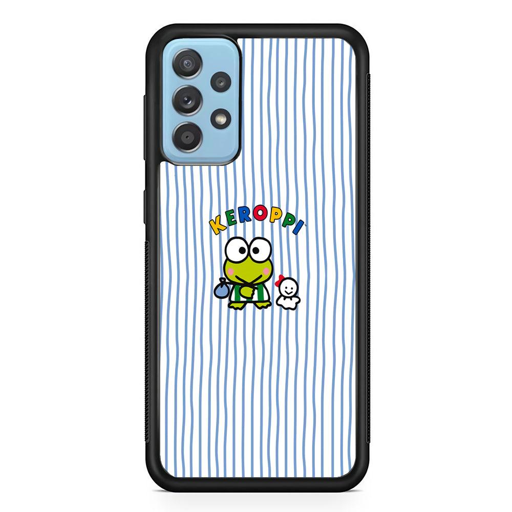 Keroppi Waving Line Wallpaper Samsung Galaxy A72 Case-Rubber Black (2D Case)-Oxvistore