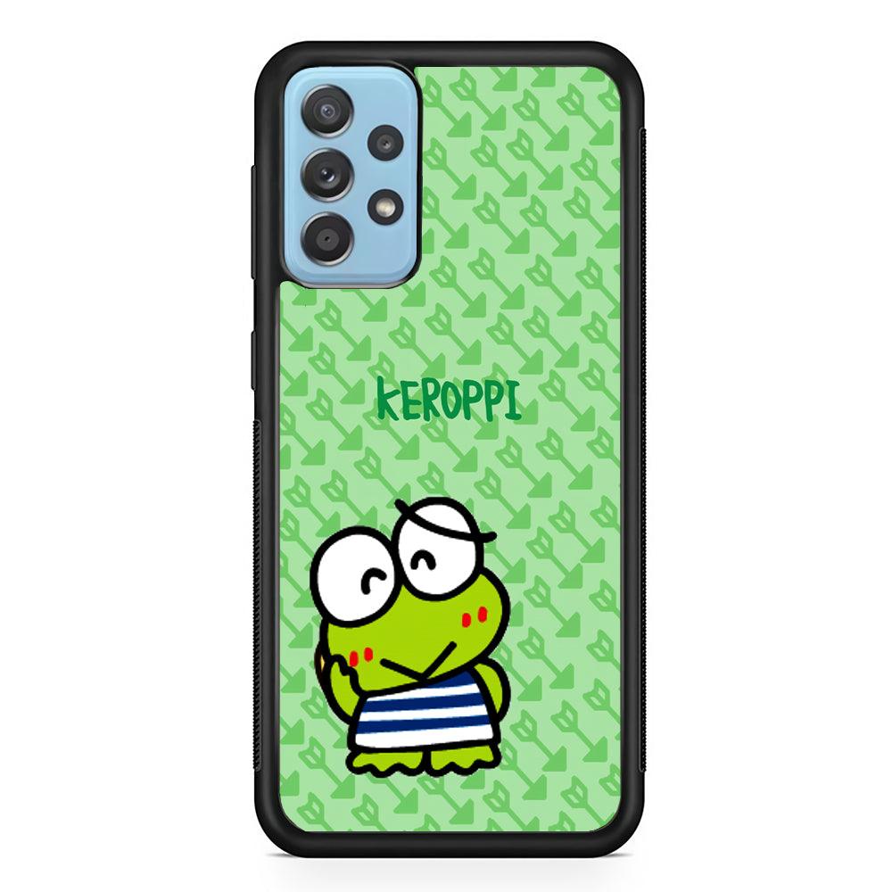 Keroppi on Forgiving Face Samsung Galaxy A72 Case-Rubber Black (2D Case)-Oxvistore