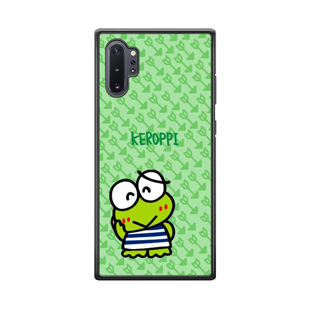 Keroppi on Forgiving Face Samsung Galaxy Note 10 Plus Case-Rubber Black (2D Case)-Oxvistore