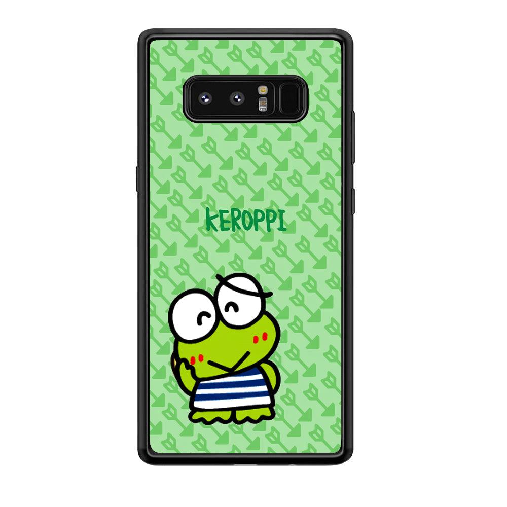 Keroppi on Forgiving Face Samsung Galaxy Note 8 Case-Rubber Black (2D Case)-Oxvistore