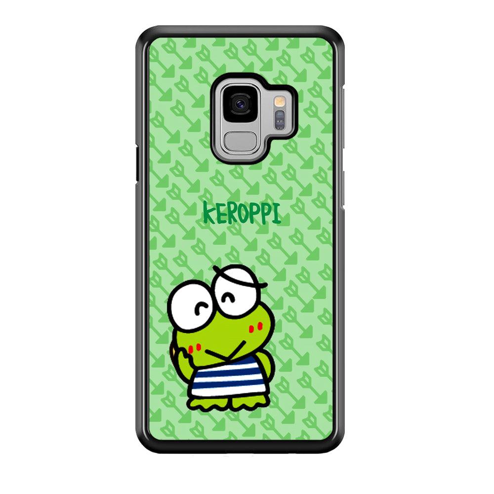 Keroppi on Forgiving Face Samsung Galaxy S9 Case-Rubber Black (2D Case)-Oxvistore