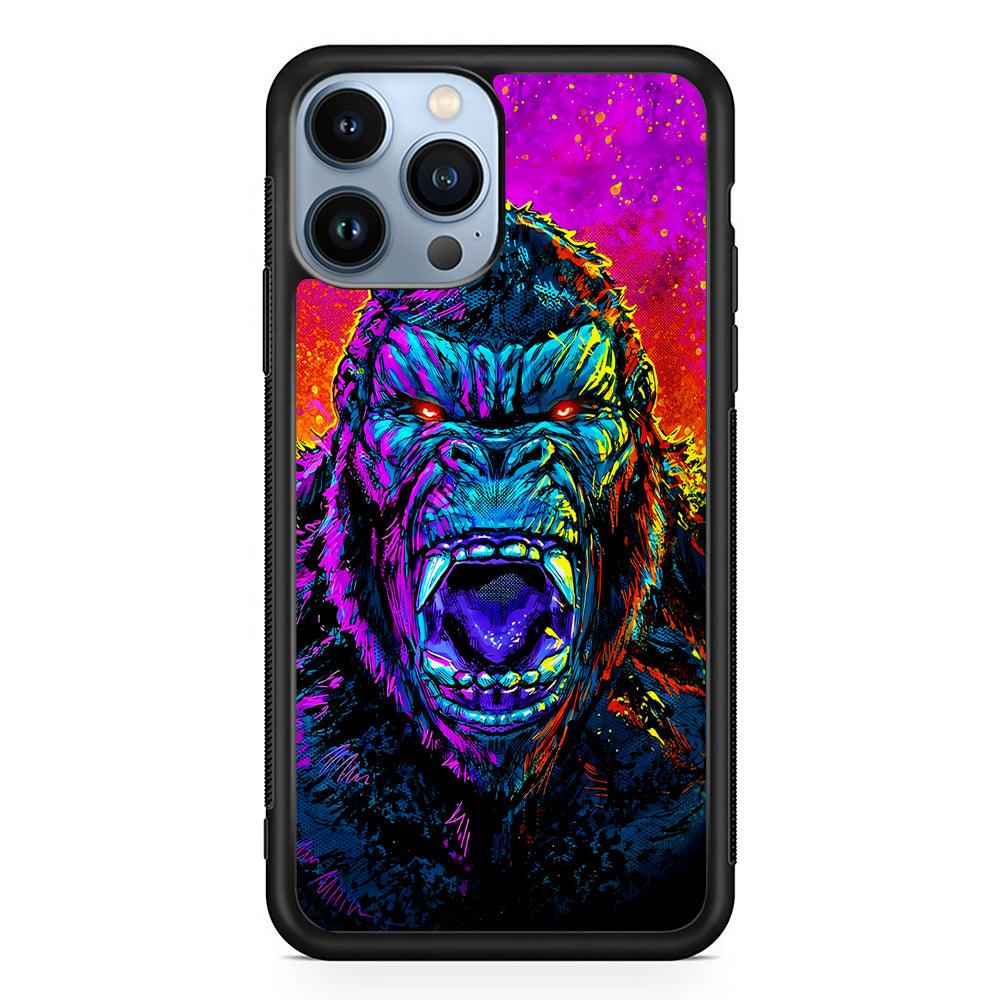 King Kong Godzilla Colorful 2D Rubber Phone Case-Black-Oxvistore