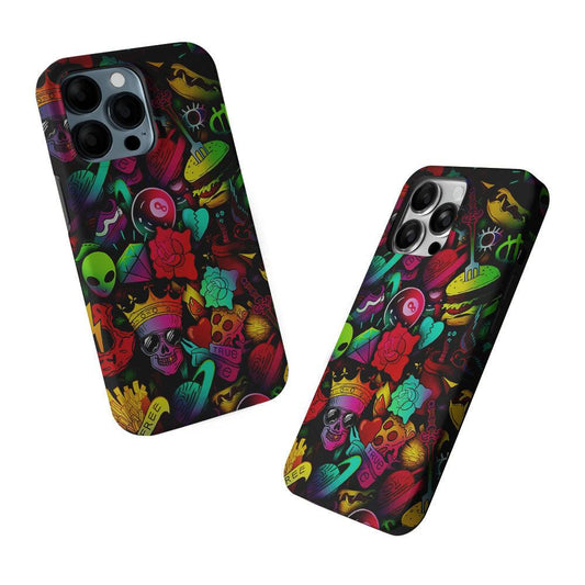 King Life Doodle Artistic 2 in 1 Tough Phone Case-Oxvistore