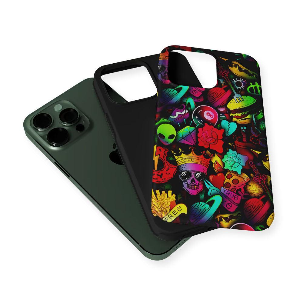 King Life Doodle Artistic 2 in 1 Tough Phone Case-Oxvistore