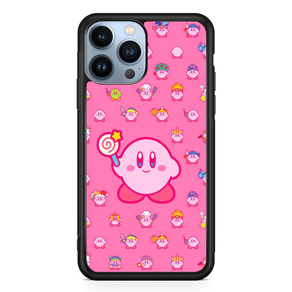 Kirby and His Transformation Forms 2D Rubber Phone Case-Black-Oxvistore
