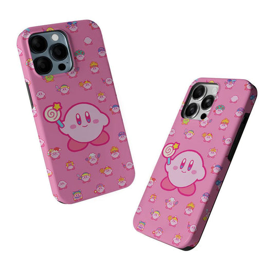 Kirby and His Transformation Forms 2 in 1 Tough Phone Case-Oxvistore