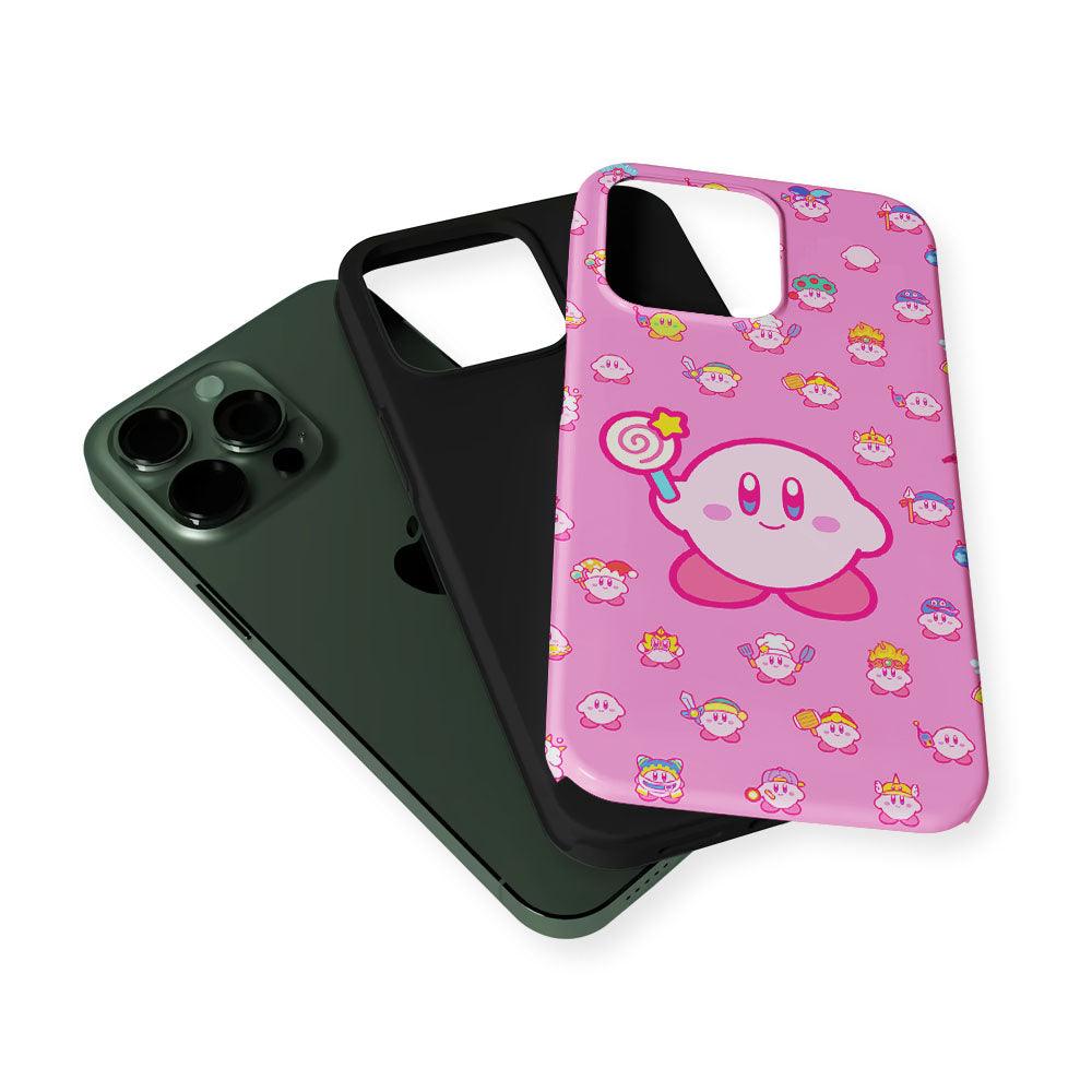 Kirby and His Transformation Forms 2 in 1 Tough Phone Case-Oxvistore