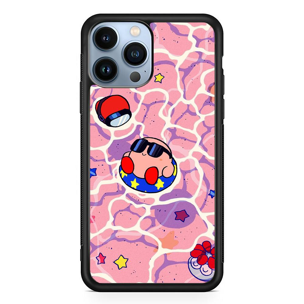 Kirby is Sunbathing on The Beach 2D Rubber Phone Case-Black-Oxvistore