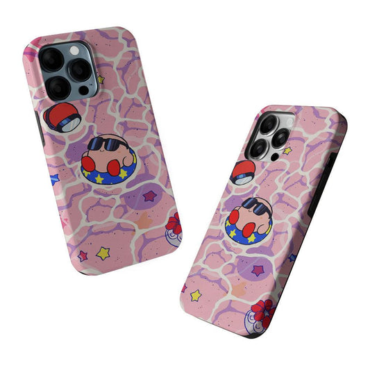 Kirby is Sunbathing on The Beach 2 in 1 Tough Phone Case-Oxvistore