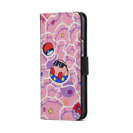 Kirby is Sunbathing on The Beach Flip Wallet Phone Case-Oxvistore