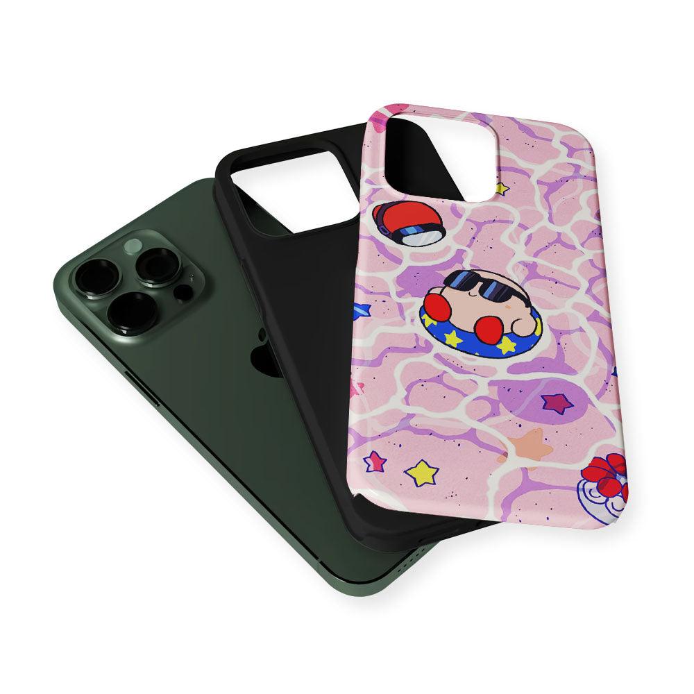 Kirby is Sunbathing on The Beach 2 in 1 Tough Phone Case-Oxvistore