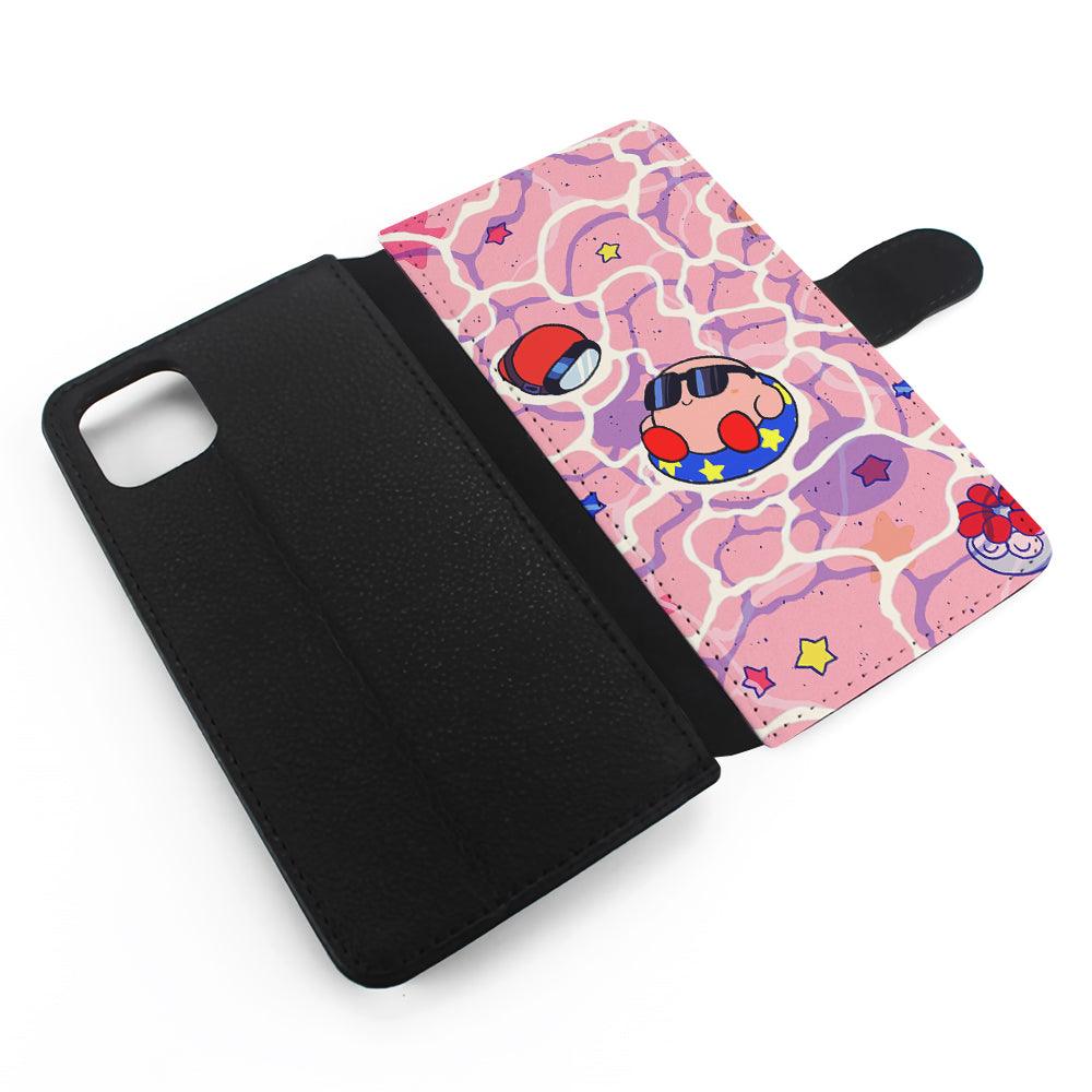 Kirby is Sunbathing on The Beach Flip Wallet Phone Case-Oxvistore