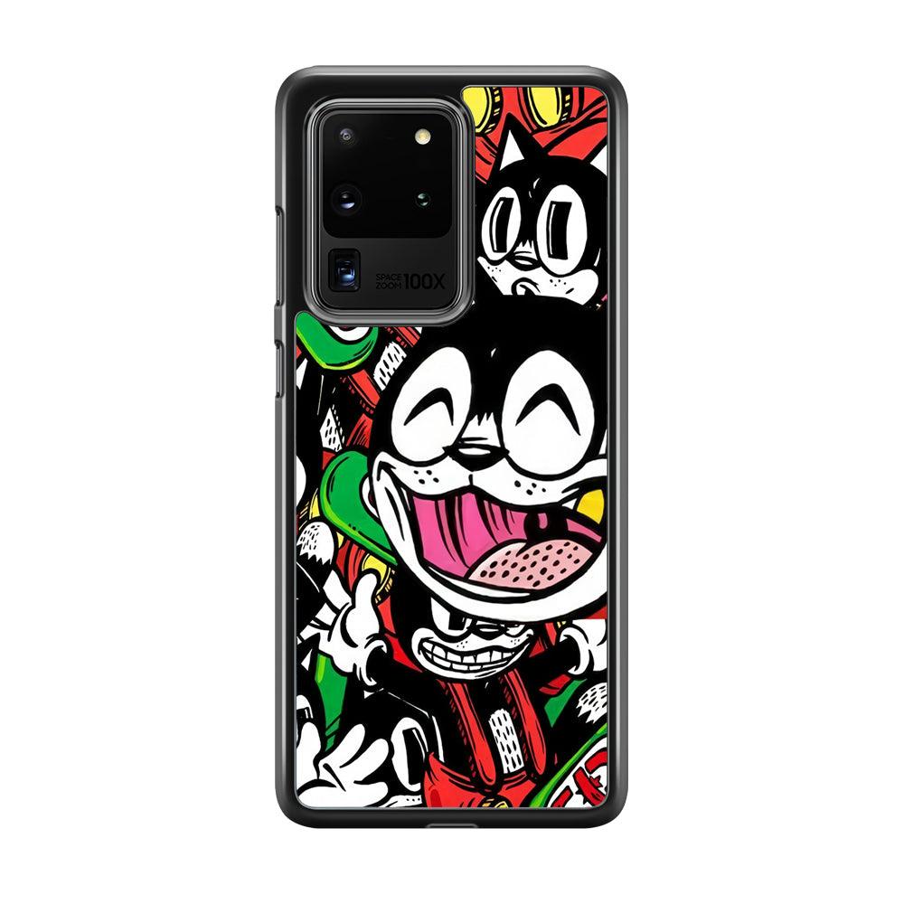Kitty Club Party Samsung Galaxy S20 Ultra Case-Rubber Black (2D Case)-Oxvistore