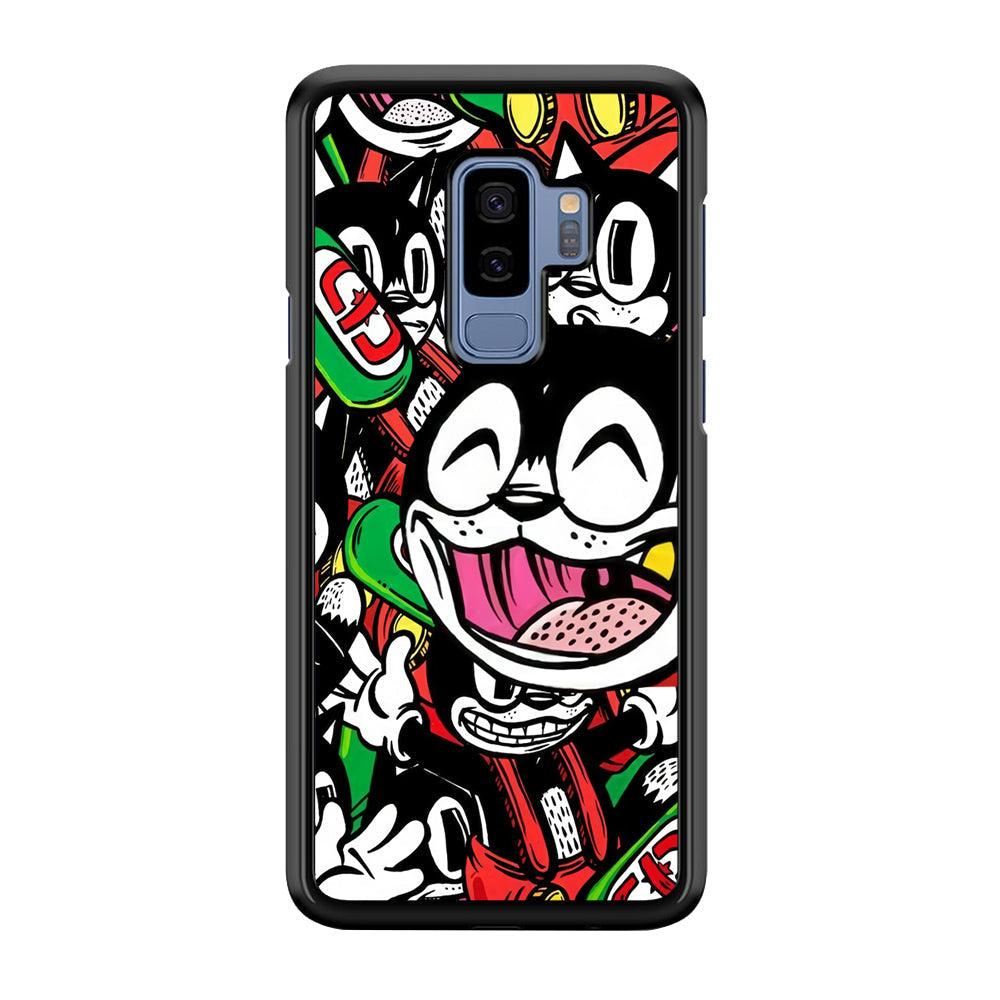 Kitty Club Party Samsung Galaxy S9 Plus Case-Rubber Black (2D Case)-Oxvistore