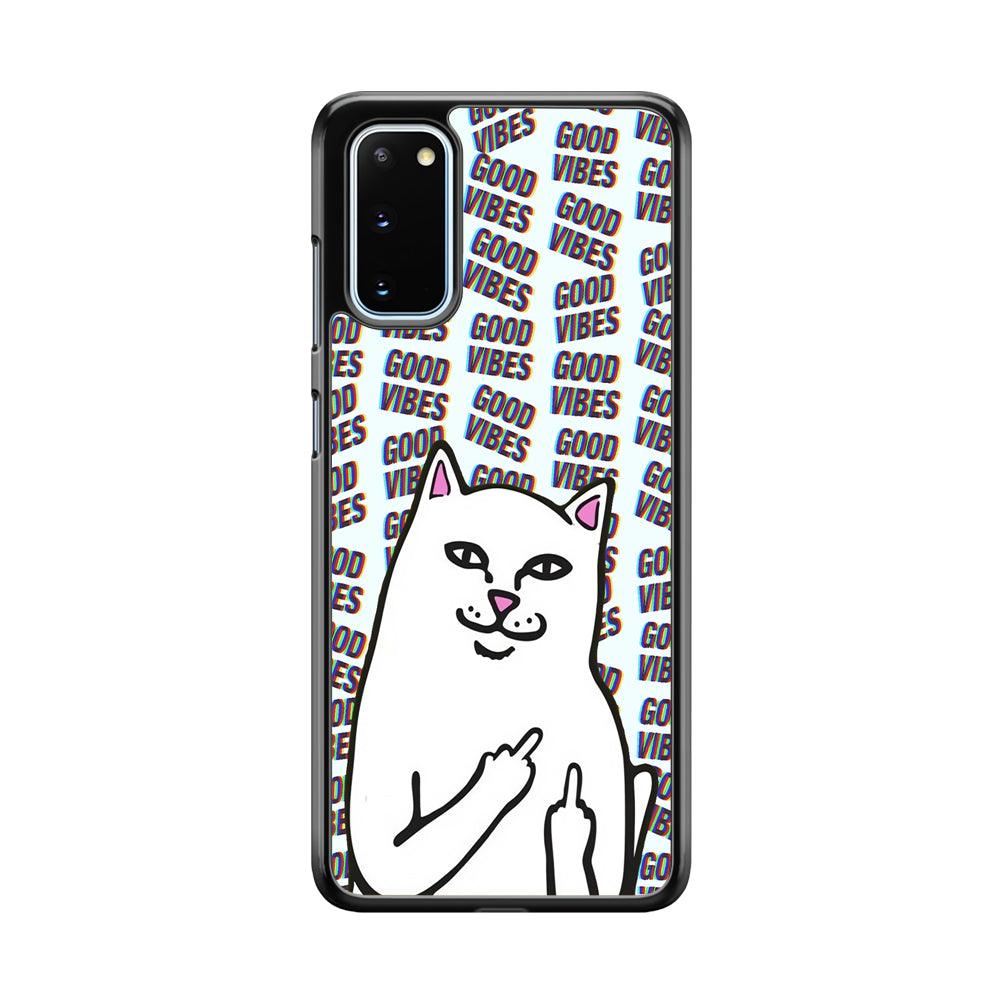 Kitty Good Vibes Campaign Samsung Galaxy S20 Case-Rubber Black (2D Case)-Oxvistore