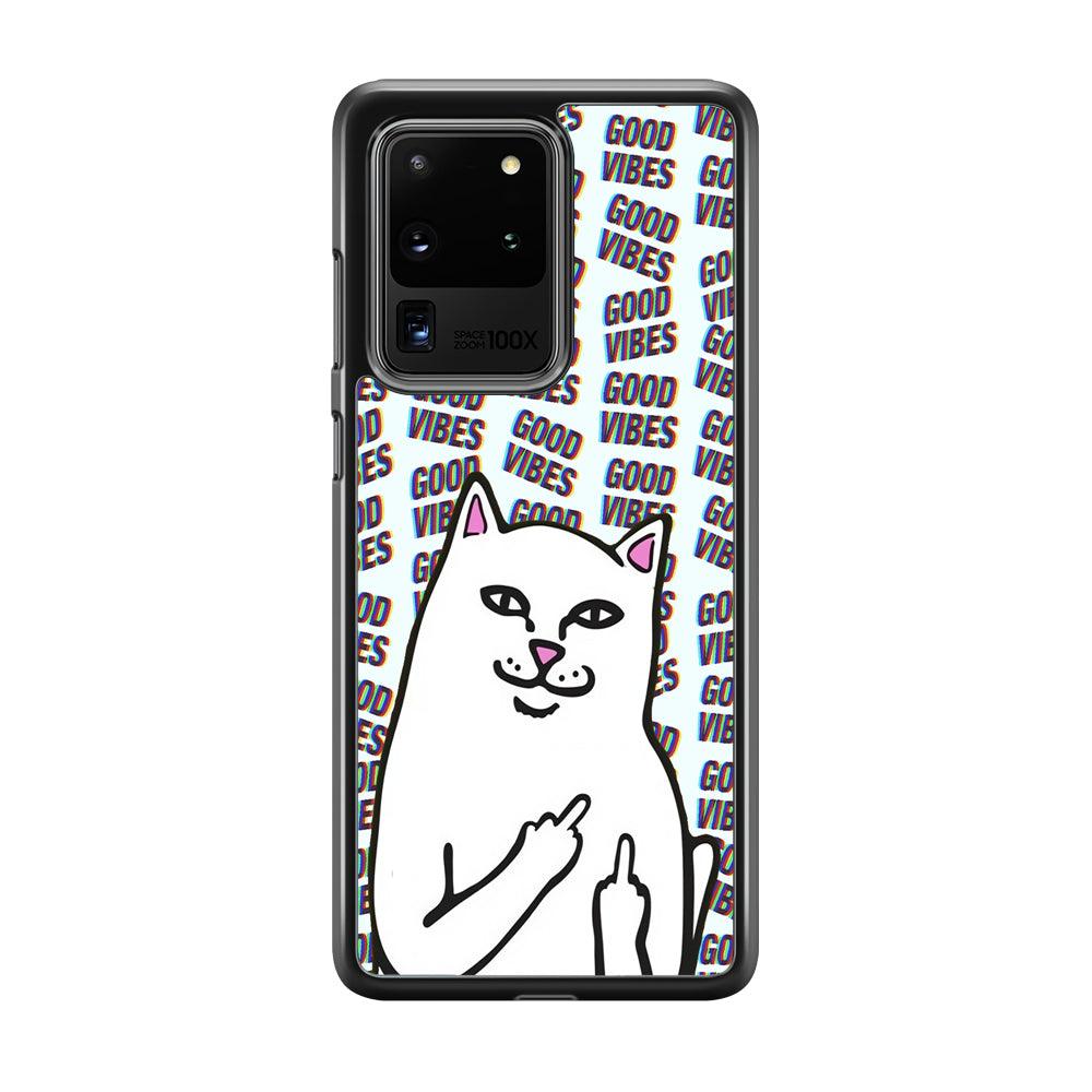 Kitty Good Vibes Campaign Samsung Galaxy S20 Ultra Case-Rubber Black (2D Case)-Oxvistore
