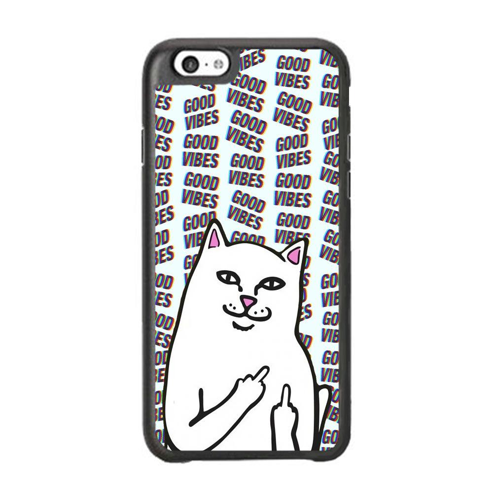 Kitty Good Vibes Campaign iPhone 6 Plus | 6s Plus Case-Rubber Black (2D Case)-Oxvistore