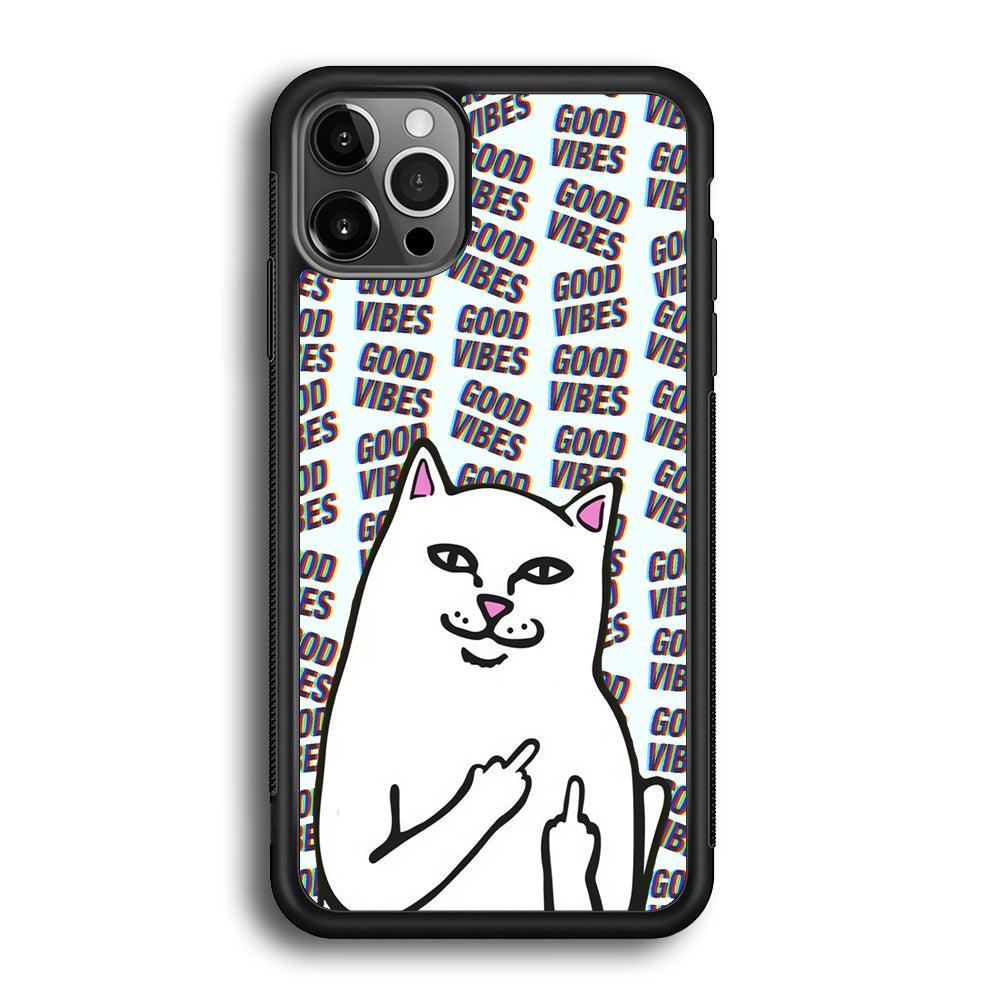 Kitty Good Vibes Campaign iPhone 12 Pro Max Case-Rubber Black (2D Case)-Oxvistore