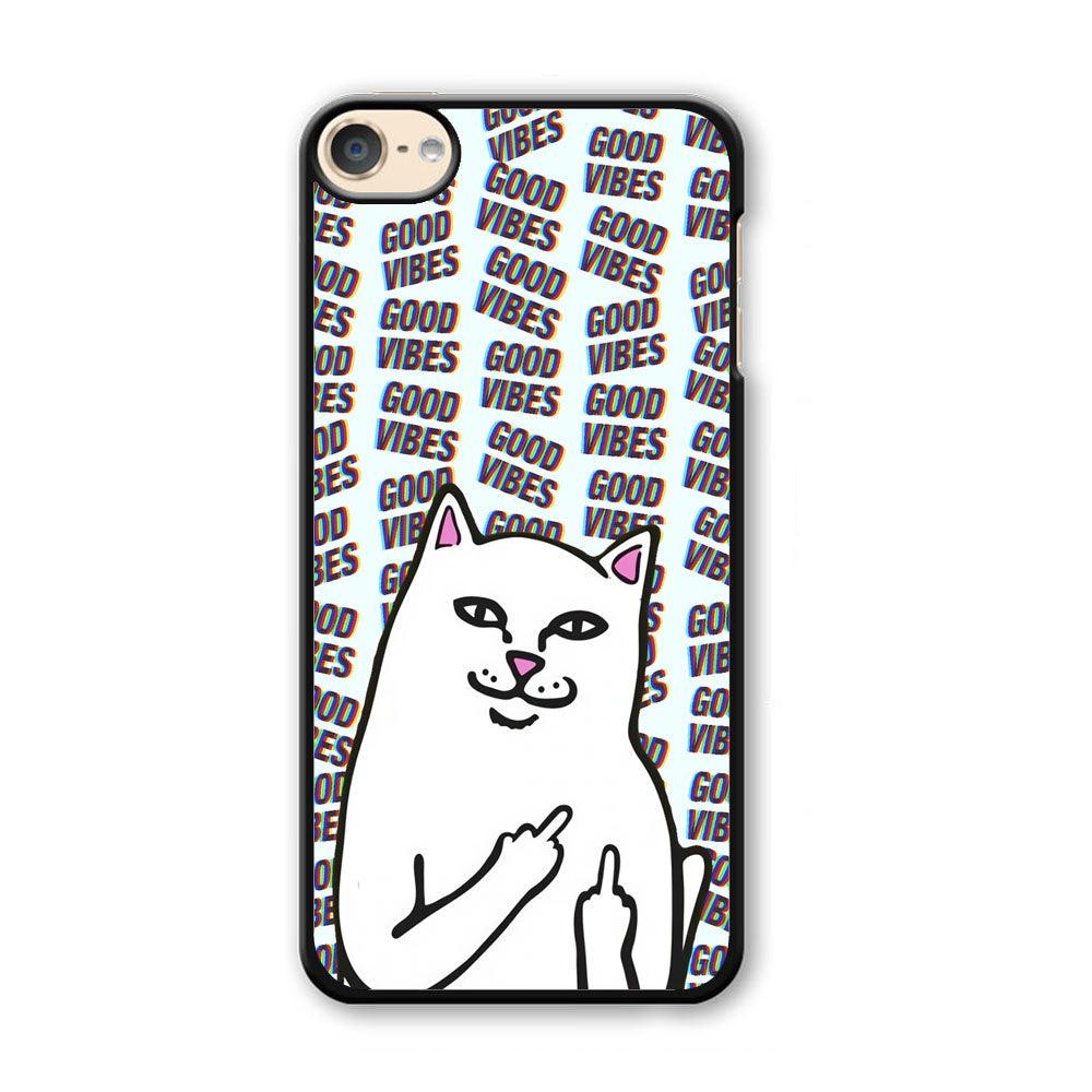 Kitty Good Vibes Campaign iPod Touch 6 Case-Plastic Black (2D Case)-Oxvistore