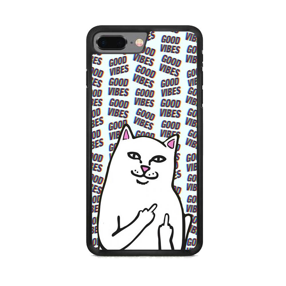 Kitty Good Vibes Campaign iPhone 7 Plus Case-Rubber Black (2D Case)-Oxvistore