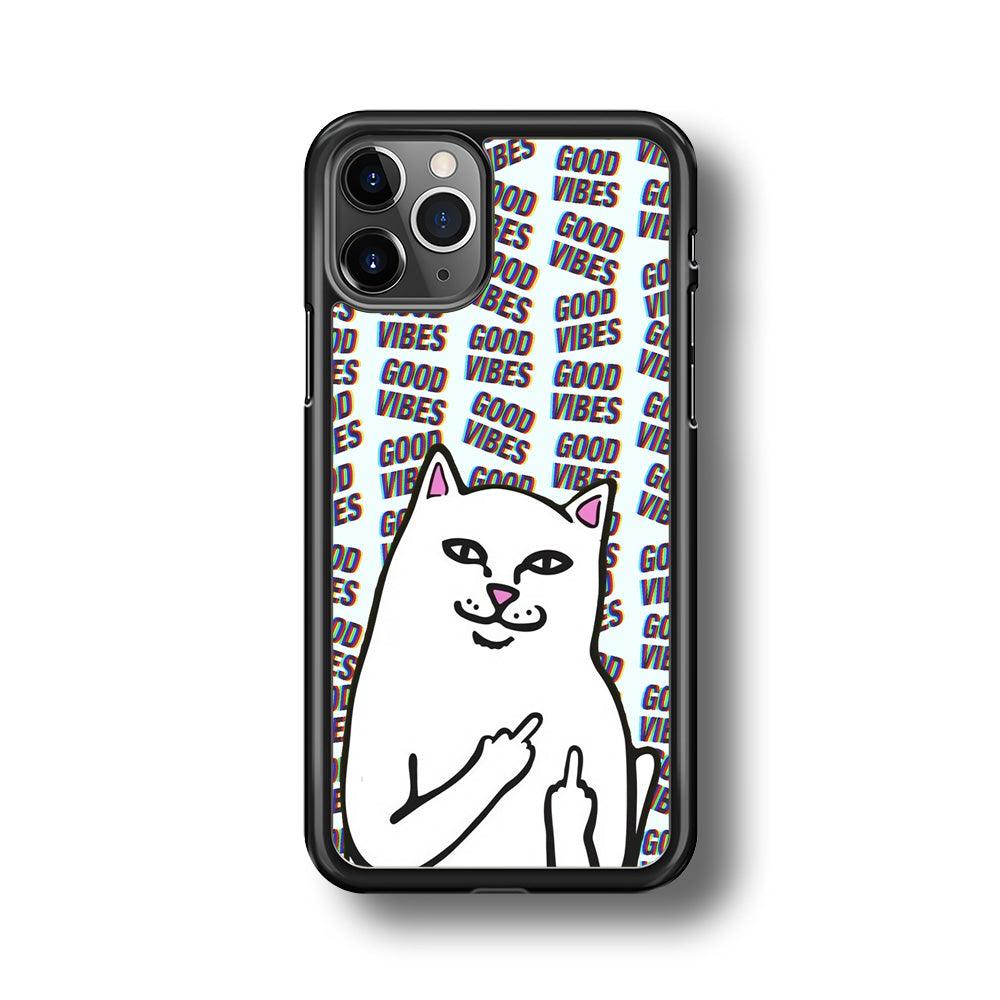 Kitty Good Vibes Campaign iPhone 11 Pro Case-Rubber Black (2D Case)-Oxvistore