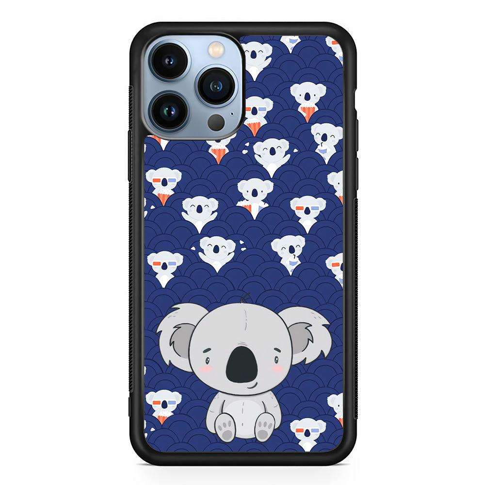 Koala Face of Happiness iPhone 14 Pro Max Case-Rubber White (2D Case)-Oxvistore