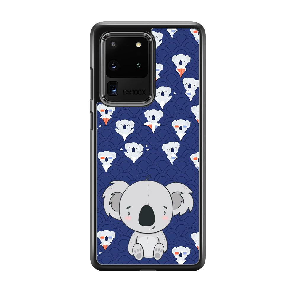 Koala Face of Happiness Samsung Galaxy S20 Ultra Case-Rubber Black (2D Case)-Oxvistore
