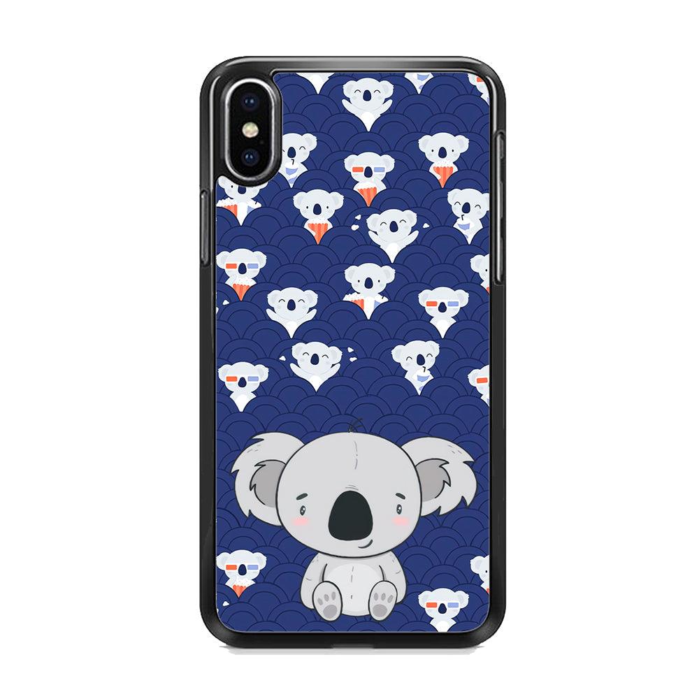 Koala Face of Happiness iPhone X Case-Rubber Black (2D Case)-Oxvistore