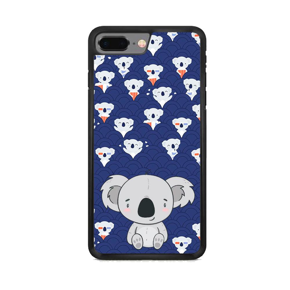 Koala Face of Happiness iPhone 8 Plus Case-Rubber Black (2D Case)-Oxvistore