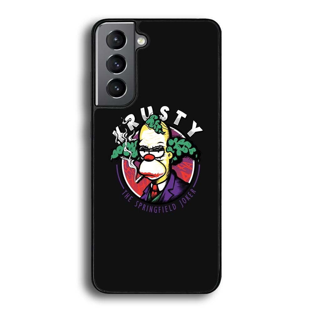 Krusty The Joker Springfield Samsung Galaxy S21 Plus Case-Rubber Black (2D Case)-Oxvistore