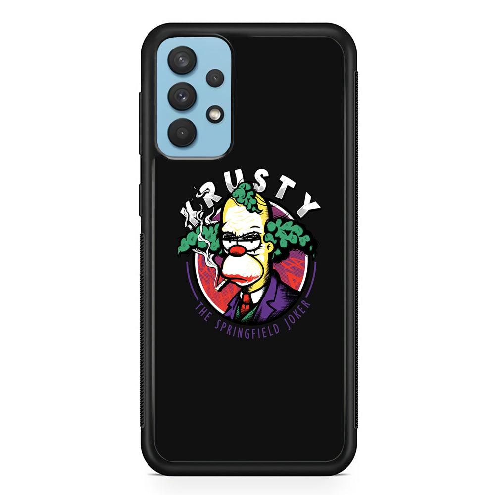 Krusty The Joker Springfield Samsung Galaxy A32 Case-Rubber Black (2D Case)-Oxvistore