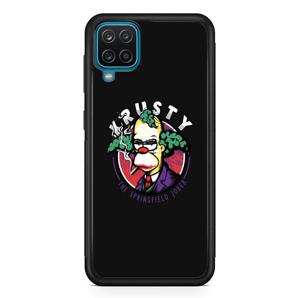 Krusty The Joker Springfield Samsung Galaxy A12 Case-Rubber Black (2D Case)-Oxvistore