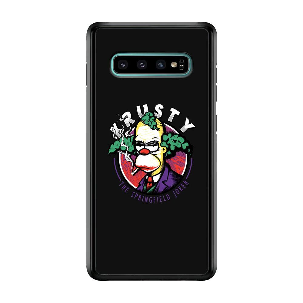 Krusty The Joker Springfield Samsung Galaxy S10 Case-Rubber Black (2D Case)-Oxvistore