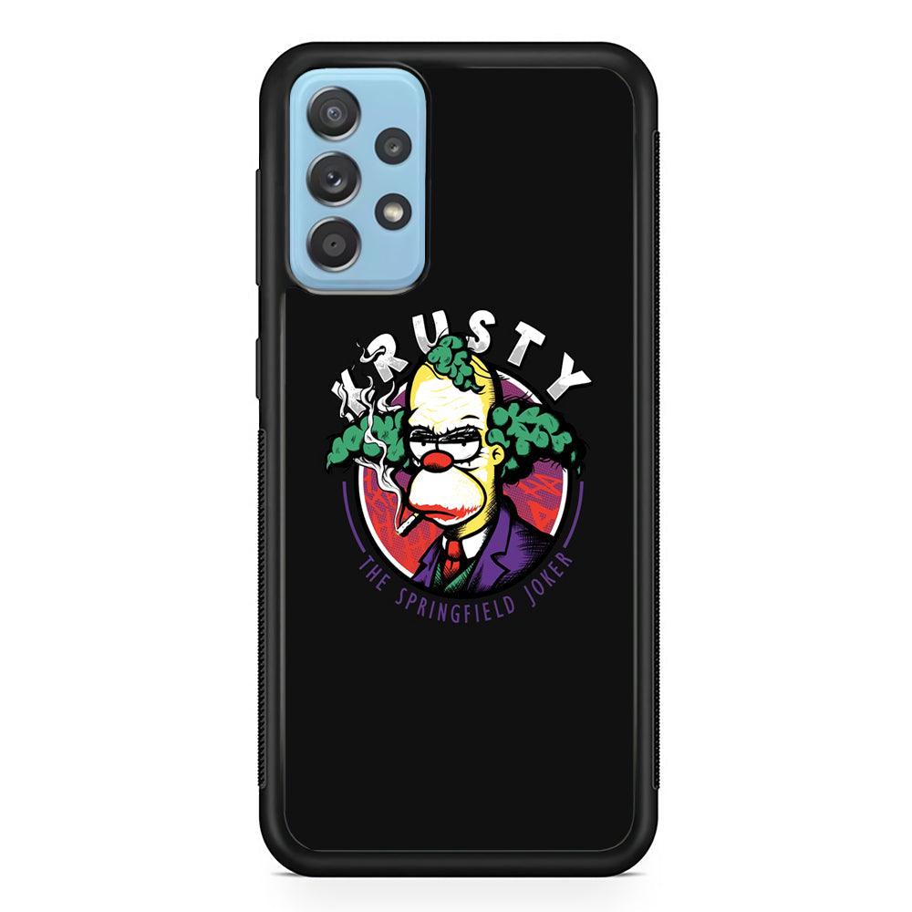 Krusty The Joker Springfield Samsung Galaxy A72 Case-Rubber Black (2D Case)-Oxvistore