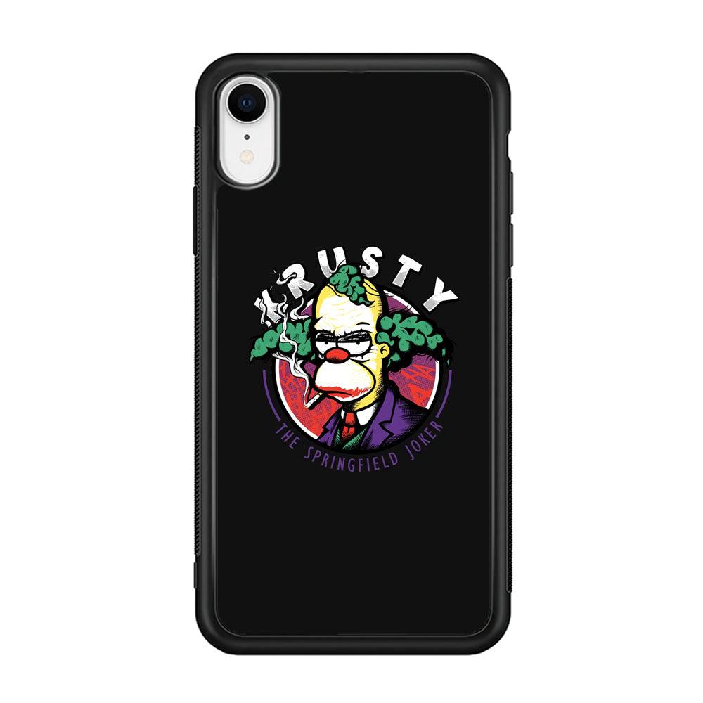 Krusty The Joker Springfield iPhone XR Case-Rubber Black (2D Case)-Oxvistore