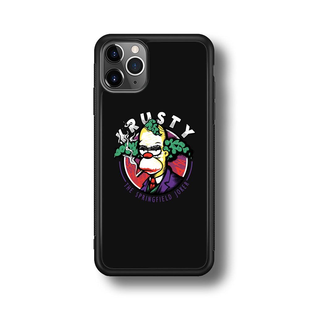 Krusty The Joker Springfield iPhone 11 Pro Max Case-Rubber Black (2D Case)-Oxvistore