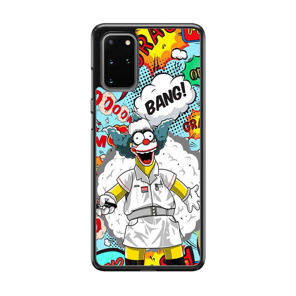 Krusty Joker Bang Samsung Galaxy S20 Plus Case-Rubber Black (2D Case)-Oxvistore